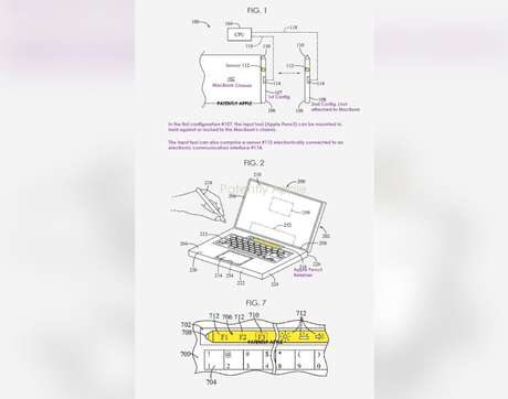 Conceito de MacBook com espaço para guardar Apple Pencil 